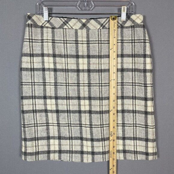 LL Bean Wool Blend Plaid Pencil Skirt Size 12 Lined Favorite Fit Preppy Academia - Picture 14 of 16